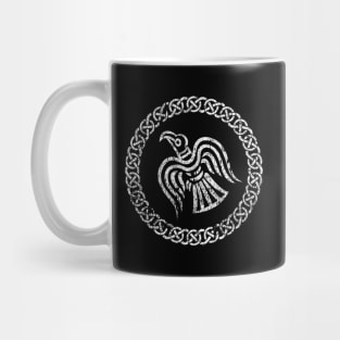 raven of odin viking knotwork distressed Mug